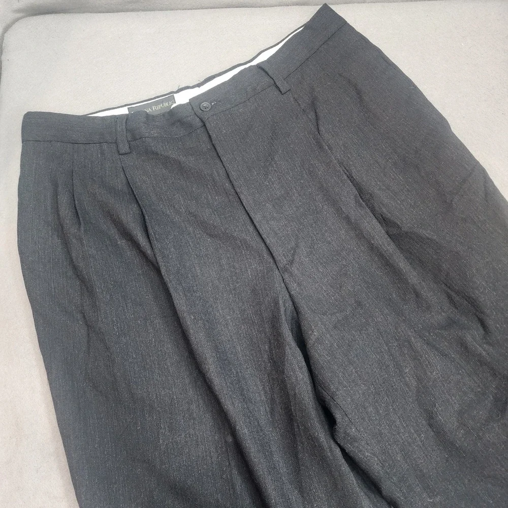 Banana Republic Dress Pants Charcoal Wool Pleated Made in Italy Mens 38L